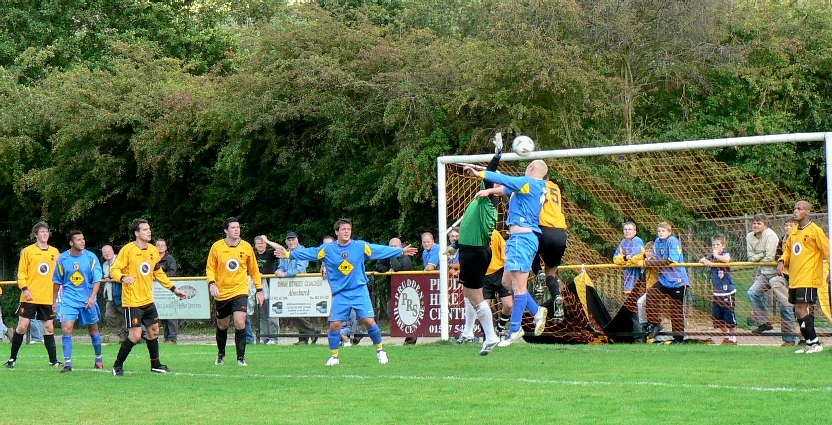 Adam Knight scores at Alvechurch in August 2006